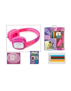KOOLTECH Auricular De Casco Infantil Cable Jack 3.5mm Con Lapices de Colores  CPH KIDS 1 Rosa