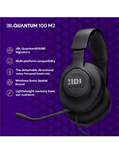 JBL Micro Auricular Casco Gaming Para PC,PS4,Xbox One,Switch QUANTUM 100 M2 Negro,Cable,Jack 3.5m