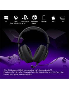 JBL Micro Auricular Casco Gaming Para PC,PS4,Xbox One,Switch QUANTUM 100 M2 Negro,Cable,Jack 3.5m