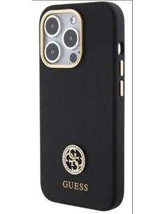 GUESS Funda TPU Silicona Iphone 15 Pro Negro Con Logo Brillante
