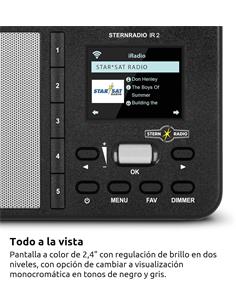 TECHNISAT Radio Wifi STERNRADIO IR2 Negra internet radio  250 memorias recargable