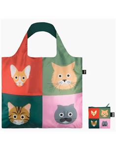 LOQI SC.CA.R Bolsa Plegable Forma Stephen Cheetam Gatos 50x42Cms/ Hasta 20Kg de Carga