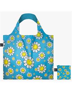 LOQI SM.FA Bolsa Plegable Reutilizable Flowers Azul
