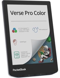 POCKETBOOK Libro Electronico VERSE PRO COLOR 6" 16GB,Bluetooth,SmartLight Stormy Sea