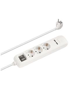 NIMO Regleta 3 Enchufes Con 2xUsb MEL260 Blanco