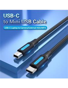 VENTION Cable Datos TIpo C a Mini Usb 1.5Mtrs Negro COWBG