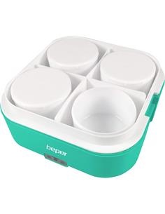 BEPER Fiambrera Electrica 2 En 1 Con Recipientes Extraibles 1600ml 220V 12V BC.160A Blanco Azul