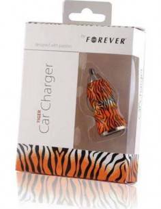 FOREVER Cargador Coche Usb 1Amp Diseño Tigre