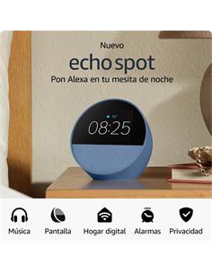 AMAZON Altavoz Bluetooth Echo Spot 2024 Con Pantalla Azul,Alexa Integrado,Manos Libres,Wifi