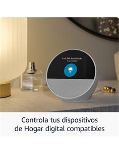 AMAZON Altavoz Bluetooth Echo Spot 2024 Con Pantalla Blanco, Alexa Integrado,Manos Libres,Wifi