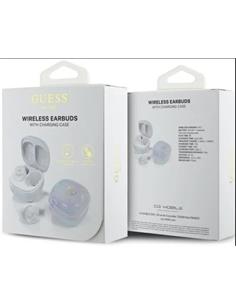 GUESS Auricular Bluetooth Boton Con BAse Cargadora Con Logo Blanco GUTWSJ144ESH