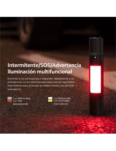 XIAOMI Linterna Multifuncion Flashlight Recargable,1000L,Martillo Rompecristal,Cortador de Cinto