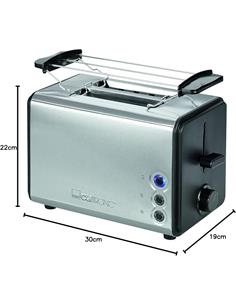 CLATRONIC Tostadora de Pan TA 3620, Calentador de Panecillos, Funcion Descongelacion