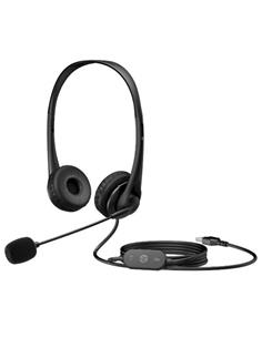 HP Micro Auricular Estereo Diadema  Para PC G2 Con Cable USB Negro