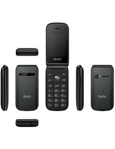 QUBO Telefono Movil  4G mayor cobertura md X209 Negro Dual Sim,Linterna, Boton SOS,Camara