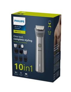 PHILIPS Kit 10 En 1 Afeitadora de Barba Cuerpo Y Cortapelo Series 5 MG5920/15 Recargable Lavable