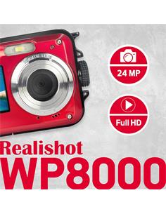 AGFA Camara Digital Compact Cam WP8000 24Mpx, Sumergible Hasta 3mtrs Rojo C/Funda Regalo