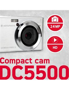 AGFAPHOTO Camara Foto Digital DC5500 Plata 24Mp,Zoom 8X,HD 1280x720