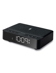 AIWA Radio Reloj Despertador Con Carga Inalambrica CR-30 Negro
