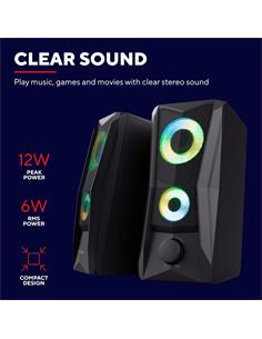 TRUST Altavoces Gaming GXT606 JAVV RGB Negros