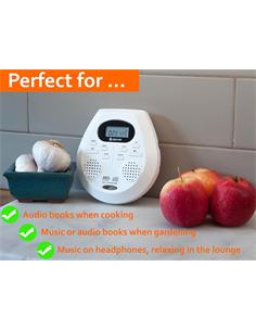 DENVER Reproductor CD Discman DMP-395W Blanco