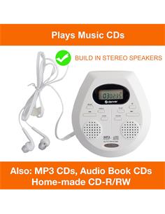 DENVER Reproductor CD Discman DMP-395W Blanco