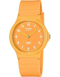 CASIO MQ-24B-9BEF Reloj Analogico, Resistente al Agua, Correa de Resina Naranja