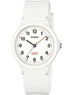 CASIO LQ-24B-7BEF Reloj Analogico, Resistente al Agua, Correa de Resina Blanco