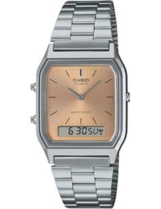 CASIO COLECCION AQ-230A-4AMQYES Reloj Digital/Analogico Correa Plateado Marron, Cronometro