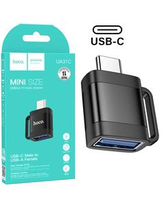 HOCO Adaptador OTG Tipo C/M a Usb A/H UA31C Negro