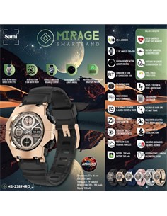SAMI REloj Inteligente WS-2389 Cardiaco/Presion/Oxigeno/Estres Metal Rosa Dorado