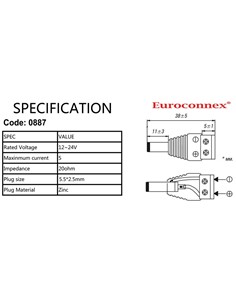 EUROCONNNEX Conector Jack Alimentacion Con Tornillo 0887