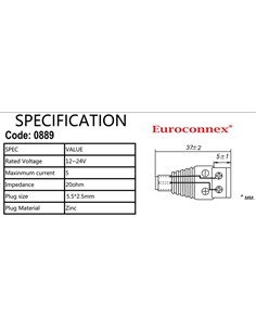 EUROCONNNEX Conector Base Alimentacion Con Tornillo 0889