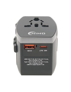 NIMO Adaptador Universal De Viaje Con Usb y Tipo C MEL078