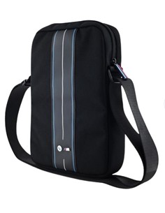 BMW Bandolera Para Tableta 9/10" Negra Con Raya Azul Blanca