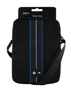 BMW Bandolera Para Tableta 9/10" Negra Con Raya Azul Blanca