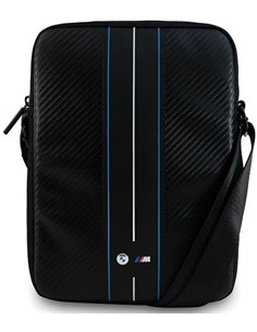BMW Bandolera Para Tableta 7/8"Negra Con Raya Azul Blanca