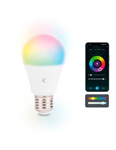 KSIX Bombilla Inteligente Smart Led Bulb 9W,806 Lumenes,E27 A60 Compatible Alexa Google Home