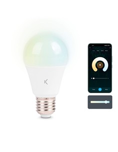 KSIX Bombilla Inteligente Wifi Smart Led Bulb 9W,806 Lumenes,E27 A60 Blanca Compatible Alexa Google