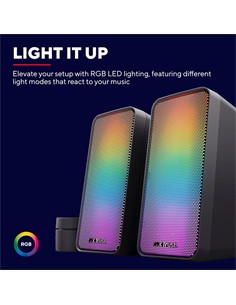 TRUST Altavoces Gaming Para PC WEZZ GXT 611 Con Iluminacion RGB Alimentacion USB 12W