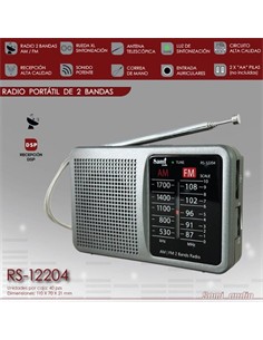 SAMI Radio Portatil Analogica AM/FM RS-12204,Jack 3.5mm