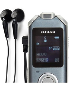 AIWA Grabadora de Voz Digital DVR-M700 3 Microfonos Radio Fm,Memoria 16Gb,Ranura Micro Sd,Act Voz