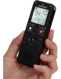 AIWA Grabadora de Voz Digital DVR-A600 Radio Fm,Memoria 16Gb,Ranura Micro Sd,Activacion Por Voz