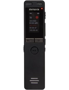AIWA Grabadora de Voz Digital DVR-A400 Radio Fm,Memoria 16Gb,Ranura Micro Sd
