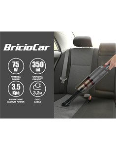 BEPER Aspairadora de Mano 12V Con Cable 3.2Mtrs 75W 350ml Briciocar
