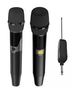 HIFUTURE Pack 2 Microfonos Inalambricos Recargables WM100 Negro