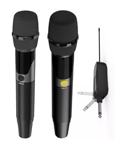 HIFUTURE Pack 2 Microfonos Inalambricos Recargables WM100 Negro
