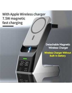 ANDOWLCargador Inalambrico 6 En 1 Para Iphone,Airpods,Iwatch Negro 20W Q-WX500