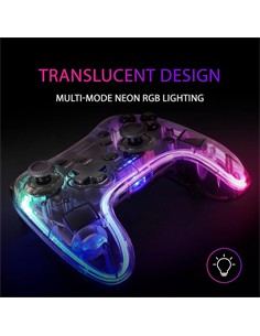 MARSGAMING Mando Gamepad Bluetooth MGP-BT Para PC  Nintendo Switch Con Luces RGB Neon,Cable Usb C