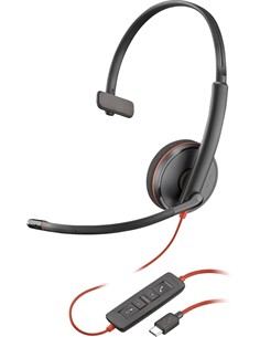 PLANTRONICS Micro Auricular Mono Para PC Diadema BW 3210 Con Cable Usb A/Usb-C BULK